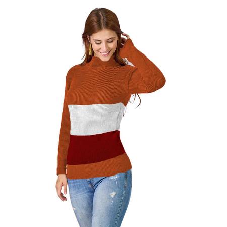 Blusa Feminina Manga Longa Gola Alta - ALEX TRICOT Imagem de Blusa Feminina Manga Longa Gola Alta