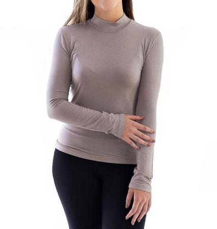 Blusa gola alta manga longa feminina moda tendência 2024 - Filó