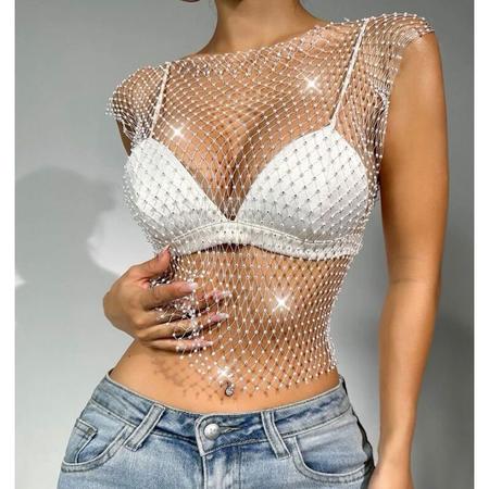 Blusa feminina manta strass moda feminina - Filó Modas Imagem de Blusa feminina manta strass moda feminina