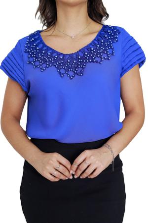 Blusa feminina moda evangélica manga curta crepe sku:b09 - R.S MODAS Imagem de Blusa feminina moda evangélica manga curta crepe sku:b09