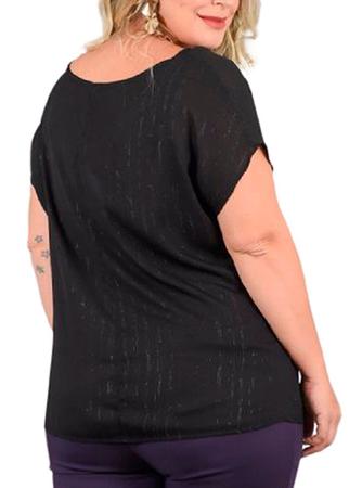 Imagem de Blusa Feminina Plus Size Com Brilho, Blusa Preta Festa