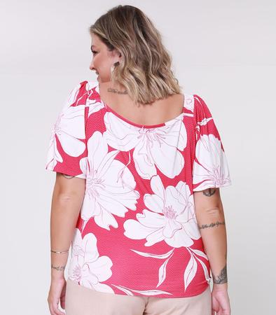 Blusa Feminina Plus Size Florida Secret Glam Rosa Blusa Plus