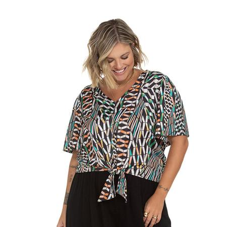 Imagem de Blusa Feminina Plus Size Geométrica