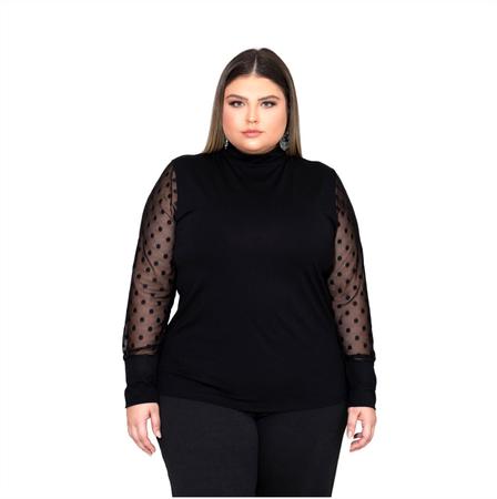 Blusa Plus Size Feminina em Viscolycra Preta - Estilo Próprio Moda Feminina  Plus Size de Verdade - Loja Online