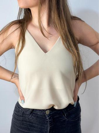 Imagem de Blusa Feminina Regata Alça Regulável Blusinha Alcinha Básica Crepe