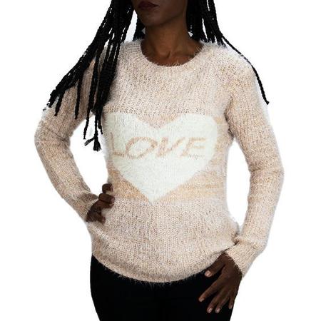 Imagem de Blusa Feminina Suéter Tricô Pelinho Estampa Love Presente