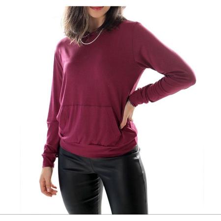 Imagem de Blusa feminina viscolycra com capuz manga longa canguru moda feminina