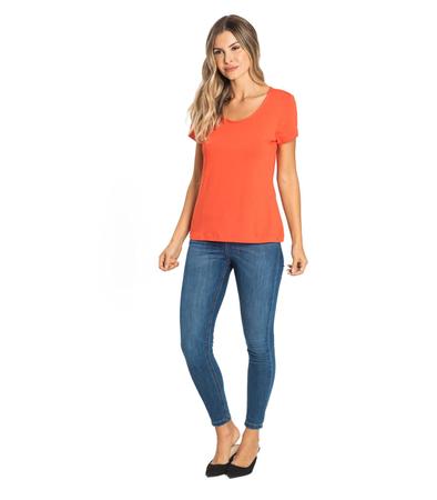 Imagem de Blusa Feminina Viscotorcion Básica Rovitex Laranja