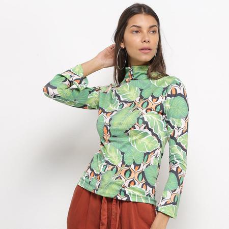 Imagem de Blusa Flora Zuu Gola Alta Snake Feminina