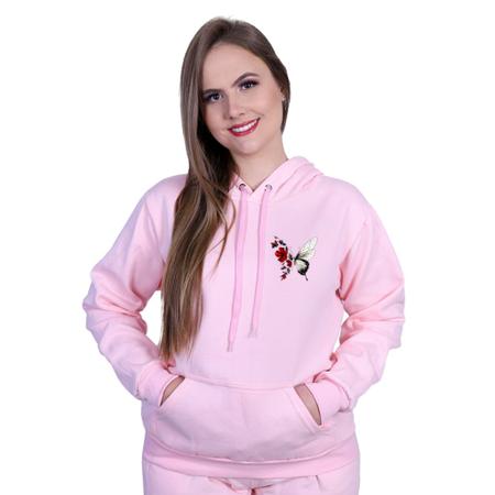 Imagem de Blusa Frio Moletom Feminino Personalizado Em Algodão Top Cores