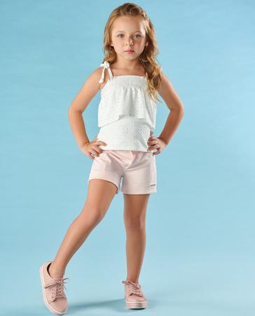 Imagem de Blusa Infantil Verão Em Laise Branco  - Kiki Xodó