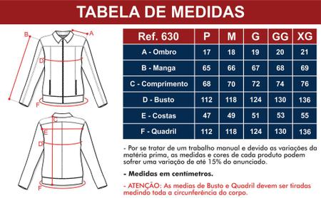 tamanho de blusa masculina