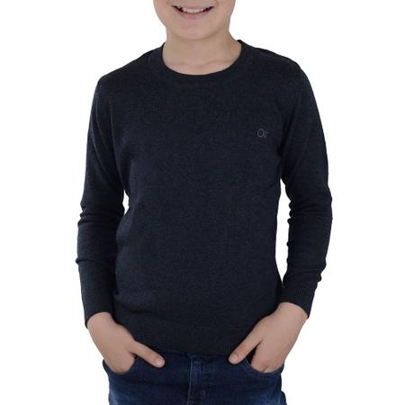 Imagem de Blusa Juvenil Masculina Ogochi Slim Tricot Cinza - 005516