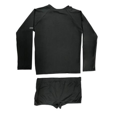 Imagem de Blusa Manga Longa e Sunga Infantil Proteção Solar Uv50+ Menino Praia Piscina 8-10