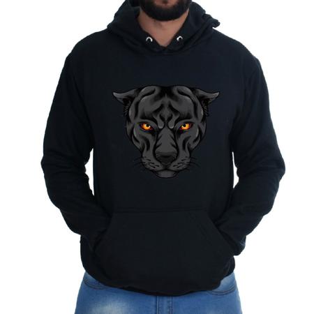 Imagem de Blusa Moletom Canguru Flanelado Casual Algodão Premium Pantera Negra