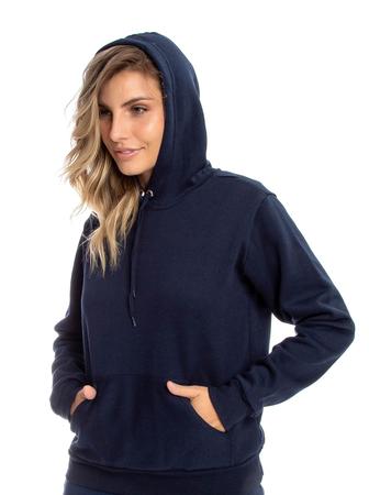 blusa de moletom azul marinho feminina