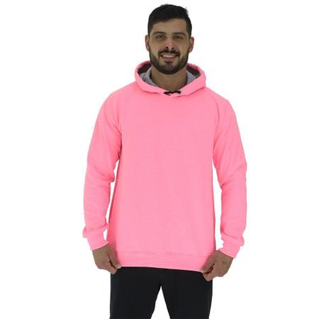 Blusa Moletom Masculino MXD Conceito Bolso Lateral Rosa Fluorescente Sem Estampa Moletom e Blusao Masculino Magazine Luiza