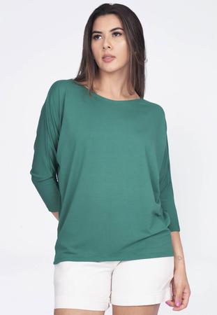 Imagem de Blusa Morcego Ampla Manga 3/4 Verde Jade