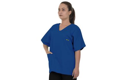 Imagem de Blusa Pijama Cirúrgico Scrub Azul Royal 100% Algodão Unissex Artipé