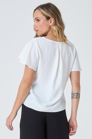 Imagem de Blusa PKS Manga Curta Com Botões Jóia Off White