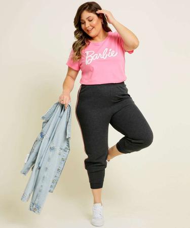 Blusa Plus Size Feminina Estampa Frontal Barbie