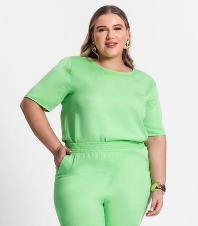 Imagem de Blusa Plus Size Feminina Manga Curta Secret Glam Verde