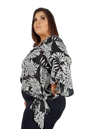 Imagem de Blusa Rery Ciganinha  Estampada Preta