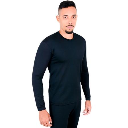 Imagem de Blusa Segunda Pele Térmica Masculina Inverno Extremo Neve Viagem Moto Esportes Lazer Preto EGG/48