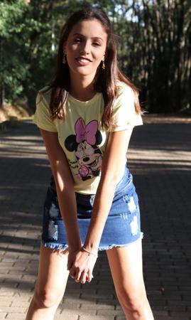 Imagem de Blusa t - shirt  estampada minnie mouse cor amarelo claro