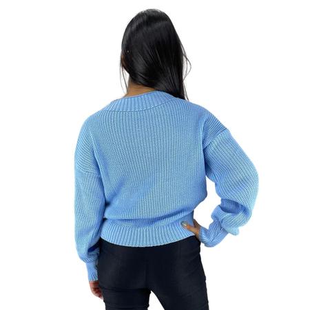 Imagem de Blusa Tricot Feminina Manga Bufante Social