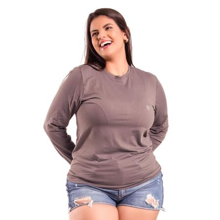 Imagem de Blusa Uv Plus Size Feminina Camisa Extra G Proteção solar G1 G2 G3