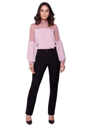 Blusa VerSil Rosa Pó com Detalhe em Tule e Manga Balão Tamanho M Imagem de Blusa VerSil Rosa Pó com Detalhe em Tule e Manga Balão Tamanho M