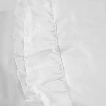 Imagem de Blush Coral Rosa Ruffle Berço Colcha Baby Girl Roupa de cama Cobertor Edredom Berçário Meninos Meninas Colcha (Cobertor de babados brancos)