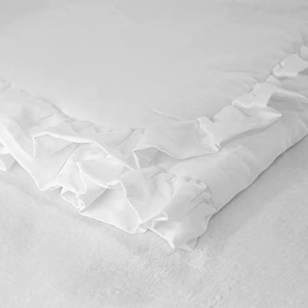 Imagem de Blush Coral Rosa Ruffle Berço Colcha Baby Girl Roupa de cama Cobertor Edredom Berçário Meninos Meninas Colcha (Cobertor de babados brancos)