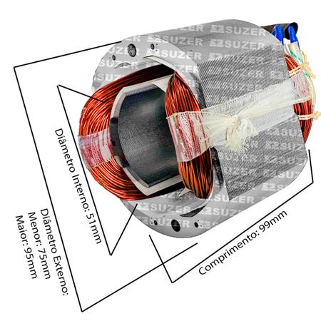 Imagem de Bobina Estator Para Serra Mármore Makita 4107b / 4107r 220v