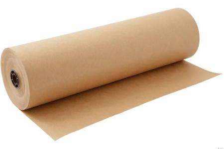 Imagem de Bobina papel kraft pardo monolúcido 80 gramas 40 cm de largura 200 metros loja comercio embalagem