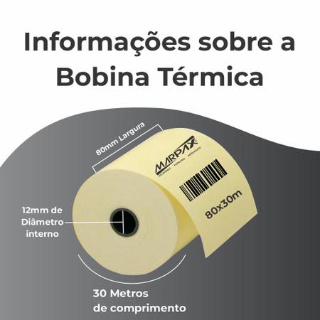Imagem de Bobina Térmica 80mmx30m para PDV Marpax 10un