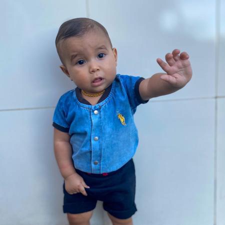 Body Bebe Camisa Jeans Manga Curta com Bordado Menino Menina Patrulha Street Body para Bebes Magazine Luiza