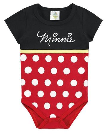 Imagem de Body Bebê Menina Minnie Disney com Tiara Vermelho e Preto - Marlan