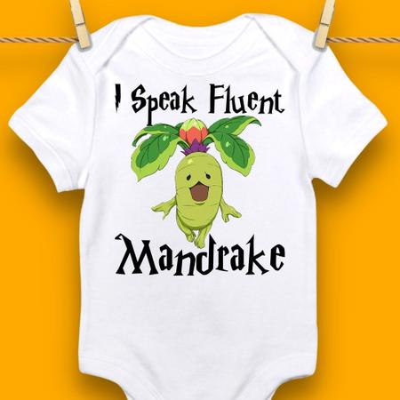 Body Roupa Bebê Harry Filme Speak Mandrake Potter Infantil  Cor:Branco;Tamanho:G