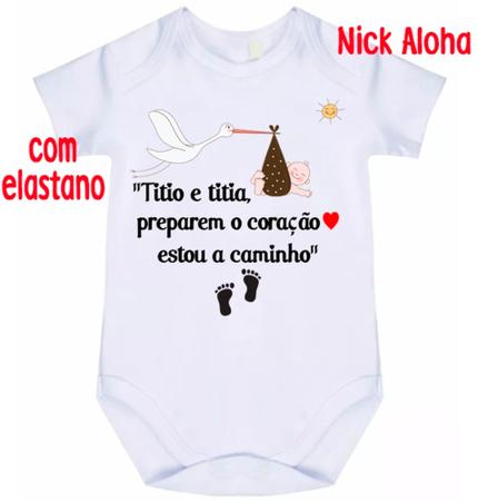 Imagem de body bebê titio e titia preparem o coração estou a caminho cód 2353