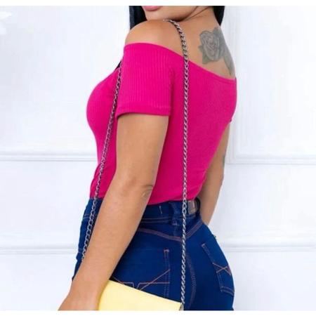 Body blusa canelada feminina fashion com decote v manga curta - Filó Modas Imagem de Body blusa canelada feminina fashion com decote v manga curta