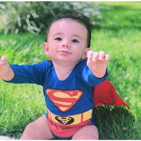 Body Com Capa Super Man Bebe bori Fantasia Mesversario LOL KIDS BABY Fantasias para Bebes Magazine Luiza