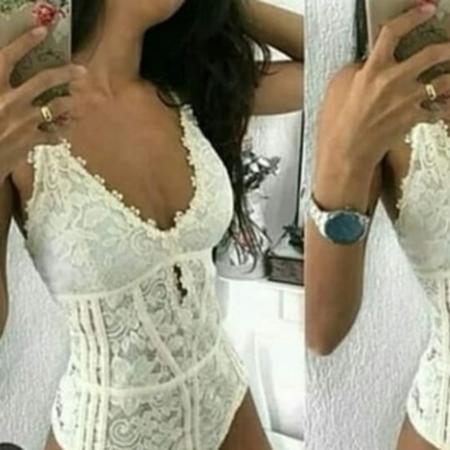 Body feminino de alça fina recortes na frente - filo modas Imagem de Body feminino de alça fina recortes na frente
