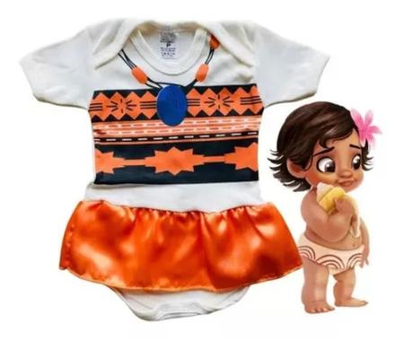 body criança curta infantil bebê roupa nenê Moana fases princesa