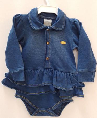 Imagem de Body Longo Bebê Menina Jeans Inverno Luxo Katita Kids 2742