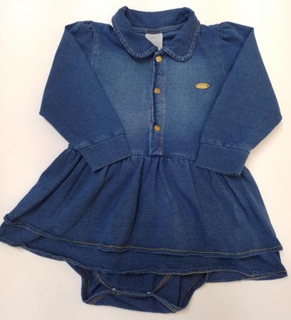 Imagem de Body Longo Bebê Menina Jeans Inverno Luxo Katita Kids 2742