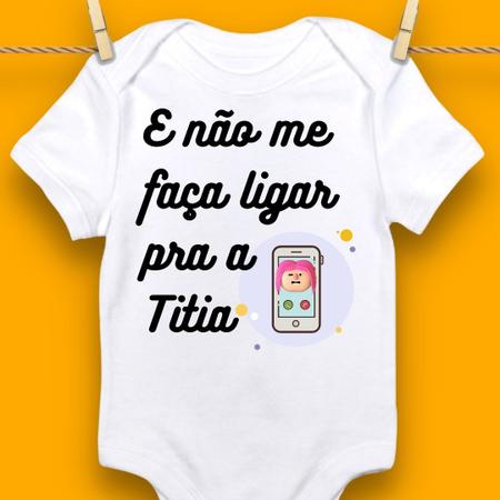 Imagem de Body para Bebê Infantil Não Me Faça Ligar Titio Titia Roupas