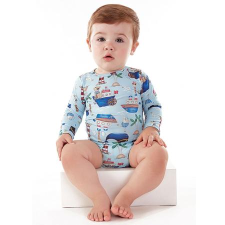 Imagem de Body Praia Infantil Barquinhos Azul Up Baby