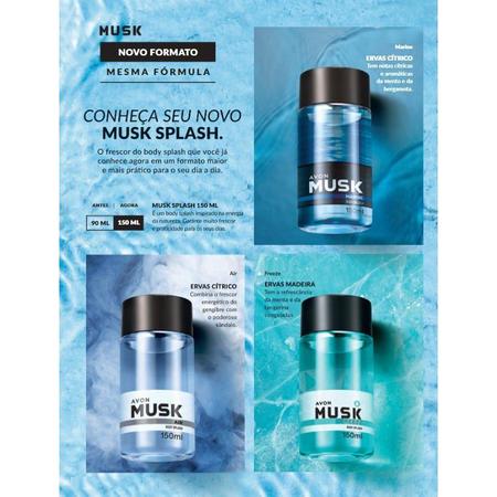 Body Splash Masculina Avon Musk Marine 150ml Imagem de Body Splash Masculina Avon Musk Marine 150ml
